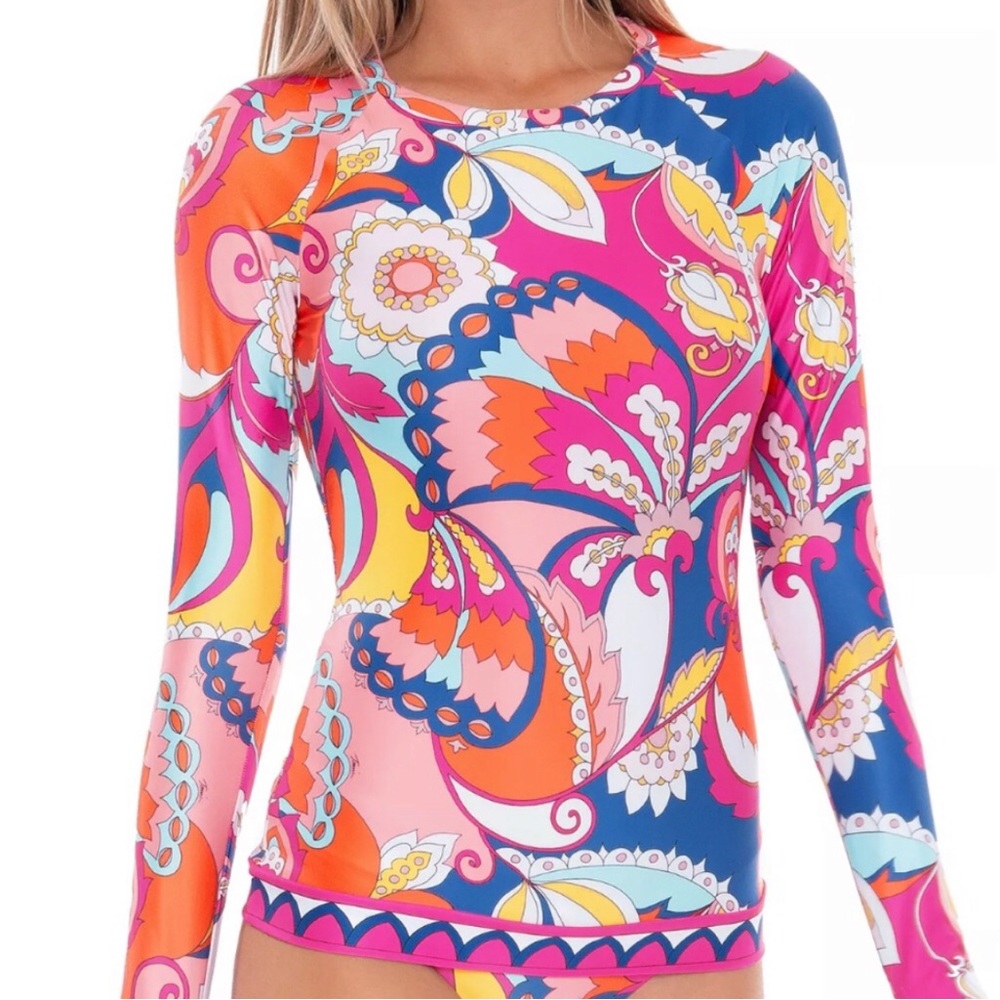 NWT Trina Turk long sleeve swim top size S - Picture 1 of 4